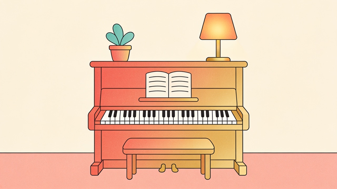 Flat illustration for Piano Course for Beginners: Where to Start
