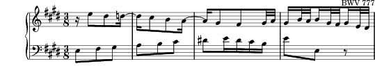 Invention No. 6 in E major score preview