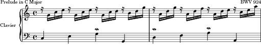 Little Prelude in C major, BWV 924 score preview