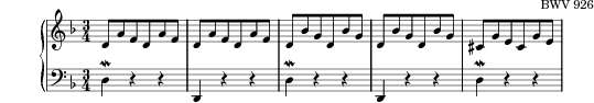 Praeludium in D minor, BWV 926 score preview