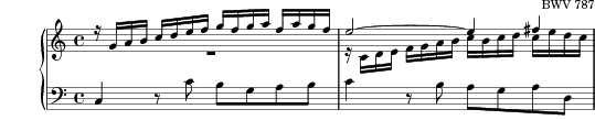 Sinfonia No. 1 in C major, BWV 787 score preview