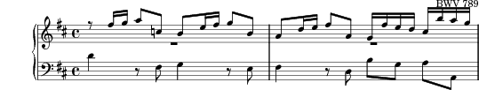 Sinfonia No. 3 in D major, BWV 789 score preview