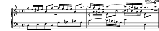 Sinfonia No. 4 in D minor, BWV 790 score preview