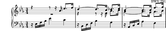 Sinfonia No. 5 in E flat major, BWV 791 score preview