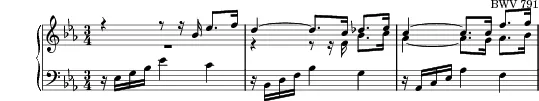 Sinfonia No. 5 in E flat major, BWV 791 score preview