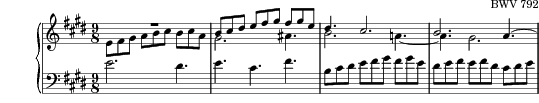 Sinfonia No. 6 in E major, BWV 792 score preview