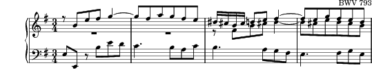 Sinfonia No. 7 in E minor, BWV 793 score preview