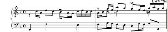 Sinfonia No. 8 in F major, BWV 794 score preview