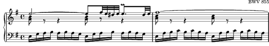 The Well-Tempered Clavier I, Prelude in E minor score preview