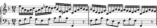 WTC I Prelude in F major, BWV 856 score preview