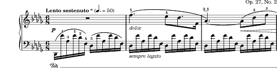 Nocturne in D-flat major, Op. 27 No. 2 score preview