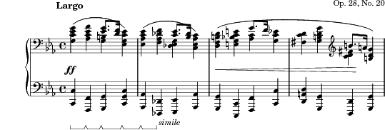 Prelude Op. 28 No. 20 "Funeral March" score preview