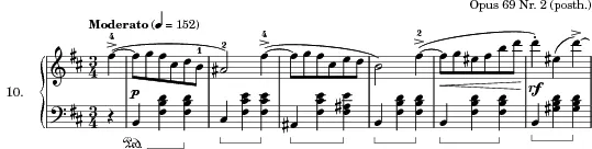 Mutopia score preview for Waltz in B minor, Op. 69 No. 2