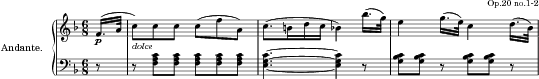 Sonatine Op. 20 No. 1, II. Andante score preview