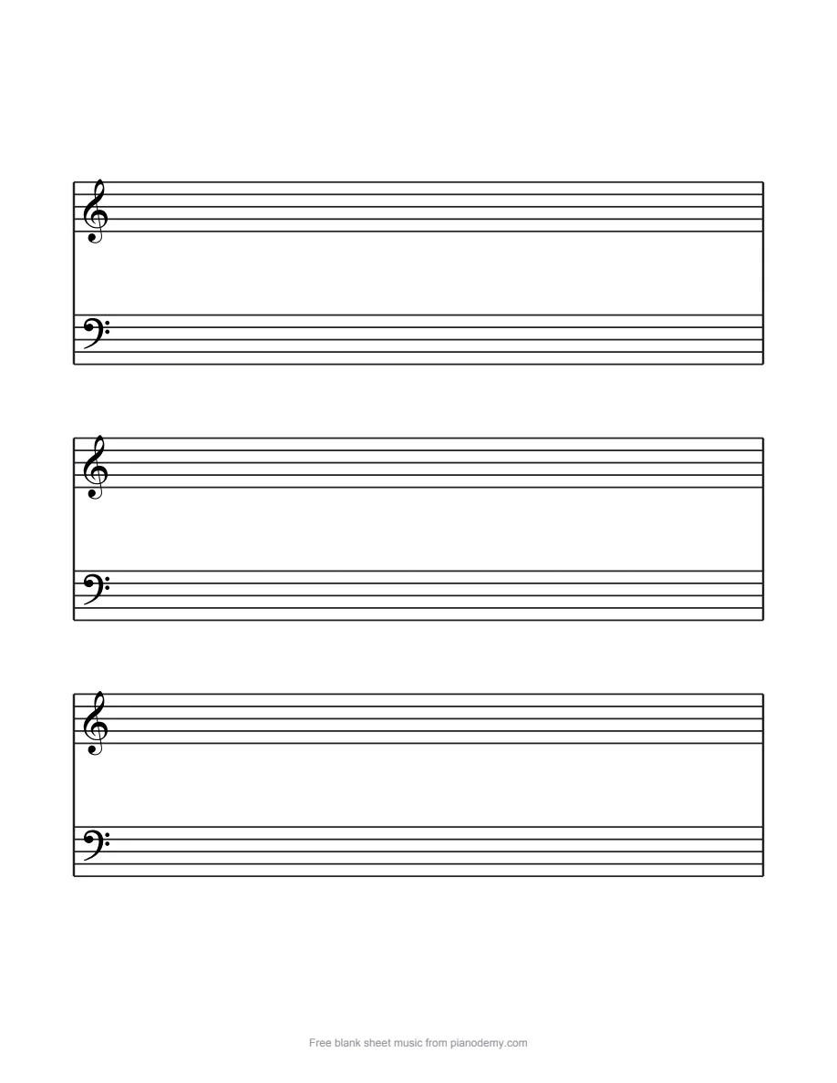 Large piano staff paper, first page