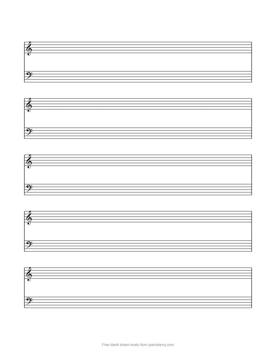 Piano staff paper, first page